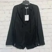 One X One Teaspoon Women’s Jumpsuit XS Black Dusty Road Long Sleeve V-Neck New