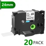 20PK Black on White Label Tape TZe251 TZ251 For Brother P-Touch PT-D600 24mm 1"