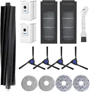 Accessories Kit for ECOVACS DEEBOT X2 Omni Robot Vacuum Cleaner Spare Parts. 1 Main Roller Brush, 2 Hepa Filters, 4 Mop Pads, 4 Side Brush, 3 Dust Bags, 1 Brush (14 Pack)