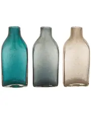 CosmoLiving by Cosmopolitan Set Of 3 Multi Colored Glass Vase