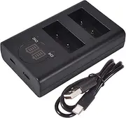 DSTE Dual USB Charger with LCD Display Compatible for NP-W126, NP-W126S and FUJI HS30 EXR, HS30EXR, HS33 EXR, HS33EXR, HS50 EXR, HS50EXR, X-A1, XA1, X-E1, XE1, X-M1, XM1, X-Pro1, XPro1, X100V