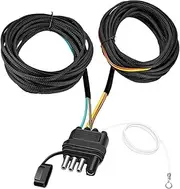 4 Way Flat Trailer Connector - 4 Pin Wiring Connector 26FT 5 Wire Wiring Harness,Flat Trailer Connector Rewiring Copper Wiring Kit for Boat & Trailer