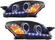 ADCCH Factory accessories for Car lights for Yaris/Vios Headlight 2008-2013 xenon head lamp with angel eyes & DRL light bar