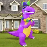 Mardi Gras Dinosaur Crown Mask Airblown Inflatable Decor Blow Up Carnival Parade