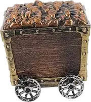 HANABASS S Treasure Chest Toy Plastic Pirate Treasure Chest for Boys and Girls Pull along Mining Cart Children's Plastic Cart Toy