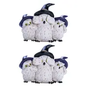 2PK Mystical Worlds 3 Wise Snowy Owls Figurine Home/Room Decor 12.7x9.3cm White