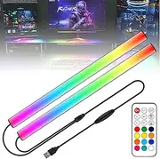 WILLED 2-In-1 Under Monitor Light Bar, Gaming Lights for Gaming Setup, Desk Led with Remote Controller, 5V USB Powered RGB Light Bar, Color Changing Lamp, Desk Lighting for Keyboard Light, Computer/PC