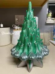 Lava Lighted Ceramic Christmas Tree,Saint Patrick Day,Packed And ready To Ship