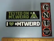 GNU snowboard DEVO WHIP IT 2014 3 STICKER SET New Old Stock Mint Condition