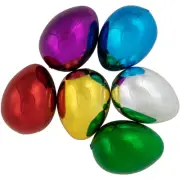 Northlight Set of 6 Springtime Metallic Colored Medium Size Easter Egg 3.5"