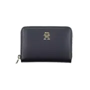 Tommy Hilfiger Sleek Blue Multipurpose Wallet with Zip Closure