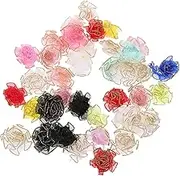 Operitacx 150pcs Artificial Flowers Mini Mesh Faux Flowers Carnation Heads for Wedding Valentines Day Bridal Shower Decor DIY Sewing Crafts