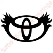TOYOTA LOGO EMBLEM FIRE VINYL STICKER CAR TRUCK JDM FUN 8 COLOURS 120MM x 71MM