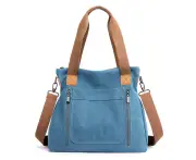 blue*Portable large-capacity women's bag Canvas bag Women's casual shoulder bag Women's bag