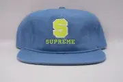 SUPREME FW14 DENIM VARSITY 6 PANEL FITTED HAT BRAND NEW JORDAN DUNK BOX LOGO
