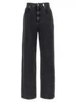 [Mcqueen] Mcqueen-Wide Leg Jeans Nero-Donna 26 Black