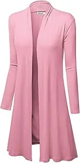 Lock and Love LL Womens Long Sleeve Ombre Open Front Long Cardigan with Stretch