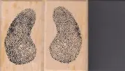 sandy blobs 2 pcs sutton enterprises Wood Mounted Rubber Stamp 4 x 3"