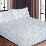 ICF Store Cotton Flannel Combo Fitted Sheet Set Queen Leaves
