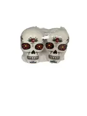 SUGAR SKULL salt & pepper shakers WHITE