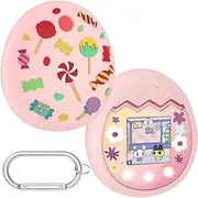 GETBSTOOP Silicone Case for Tamagotchi Pix Interactive Virtual Pet Machine Soft Skin Protective Cover with Carabiner for Tamagotchi Pix Digital Pet Accessories (Only Case)