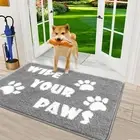 Dog Door Mat for Muddy Paws Non-Slip Washable Mat Door Entry Mud Mat, 20x32In