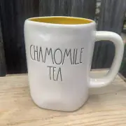 Rae Dunn Artisan Chamomile Tea Mug Ivory Yellow Interior