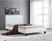 King Single PU Leather Bed Frame and Headboard - 206cm x 115cm White
