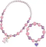 [SHERCHPRY] 2 Pcs 1 Set Bracelet Necklaces for Kids Stylish Wrist Jewelry Baby Bead Necklace Baby Kit Neck Decoration Bangles for Girls Baby Resin Child Wrist Ornaments, 40CM, acrylic, resin,