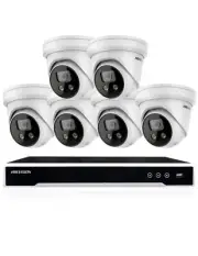 Hikvision 8MP 4K-UHD 8CH NVR 4TB 6x PoE 2.8MM LED Strobe Siren Dome Came OzStock