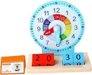 ERINGOGO 1Set Wooden Clock Educational for Cartoon Learning Clock for Recognition Safe and Smooth Edges Interactive Math Concepts for Parents