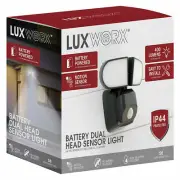 LUXWORX Battery Powered Dual Head Motion Sensor Light