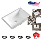 Sleek 18.3" x 13.0" Pure White Undermount Bathroom Sink - Easy Clean Finish