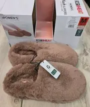 32 Degrees Ladies' Faux Fur Slipper Medium (Size-W7-8) Brown NEW