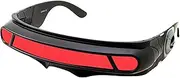 grinderPUNCH Futuristic Space Alien Costume Sunglasses Cyclops Shield Party Mirror Mono Lens
