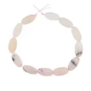 12PC Pink Peruvian Opal Flat Rice Oval Beads ap. 8x16mm 7.5" #76017