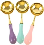 3pcs Wax Seal Melting Spoon Portable Sealing Wax Mixing Tool for Wedding Invitations Non Stick Pastel