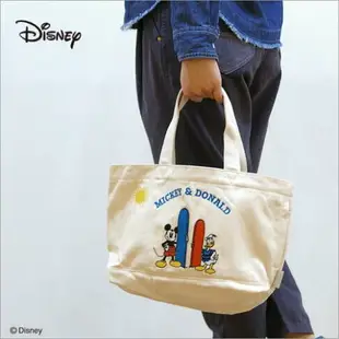 米奇與唐老鴨衝浪織紋帆布手提袋 手提包 迪士尼 日貨 正版授權J00011140