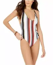 MSRP $80 Volcom Earn Ur Stripes Racerback One-Piece Multi Size Large