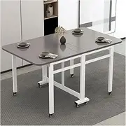Folding Dining Table,Drop Leaf Tables for Small Spaces,Drop Leaf Extension Dining Table,Top Folding Kitchen Table,Industrial Drop Leaf Extendable,Folding Dining Table Open Shelf,for Small Sp