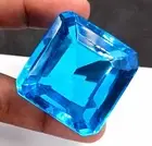 Certified Natural Deep London Blue Topaz Emerald Loose Gemstone-AAA+ 37x36mm 24D