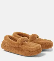 [Prada] Prada Shearling driving loafers AU 4 brown