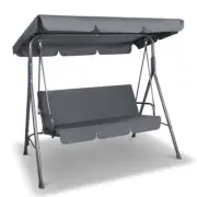 3 Seater Outdoor Swing Chair Hammock Bench Seat Canopy Garden Furniture Grey New