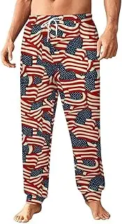[Generic] Men's Sweatpants, Grid of American Flags-48, Polyester Joggers, Sweatpants Jogging Pants for Workout Running