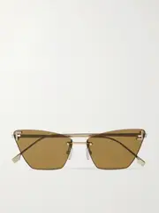 [Fendi Eyewear] Fendi Eyewear - Rimless Cat-eye Crystal-embellished Rose Gold-tone Sunglasses - One size One size Rose gold
