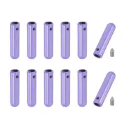 12 Pcs Shoelace Tips with Screw, Alloy 25mm Aglets End Tip for DIY, Light Purple