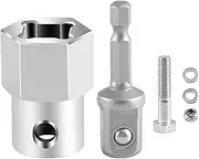 LeoLeozz Trailer Jack Handle Replacement,Stainless Steel Jack Trailer Jack Crank | Socket Adapter Drill Bit Socket Adapter Bit Trailer Jack Crank Handle for Maintenance