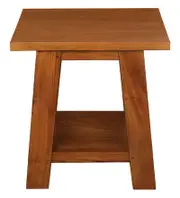 Tokyo Solid Mahogany Timber Lamp Table (Light Pecan)