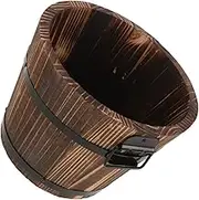 BIUDECO Capacity Wooden Rice Barrel Multi Function Leak Sushi Mixing Container for Dining Room Use Sturdy Construction with Convenient Handle for Everyday Kitchen Applications