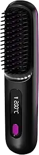 Heat Brush Hair Straightener - Ceramic Ionic Brush, Effective Hair Styling | Lightweight and Travel-Friendly Hair Tool, Travel Hair Straightener Brush for Women, Daily Use, All Hair Types
